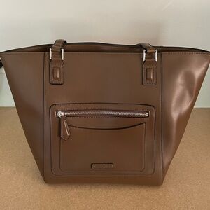 Brown leather tote bag from Vera Bradley